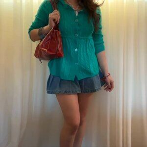 Esmerald Green Cable Knit Cardigan